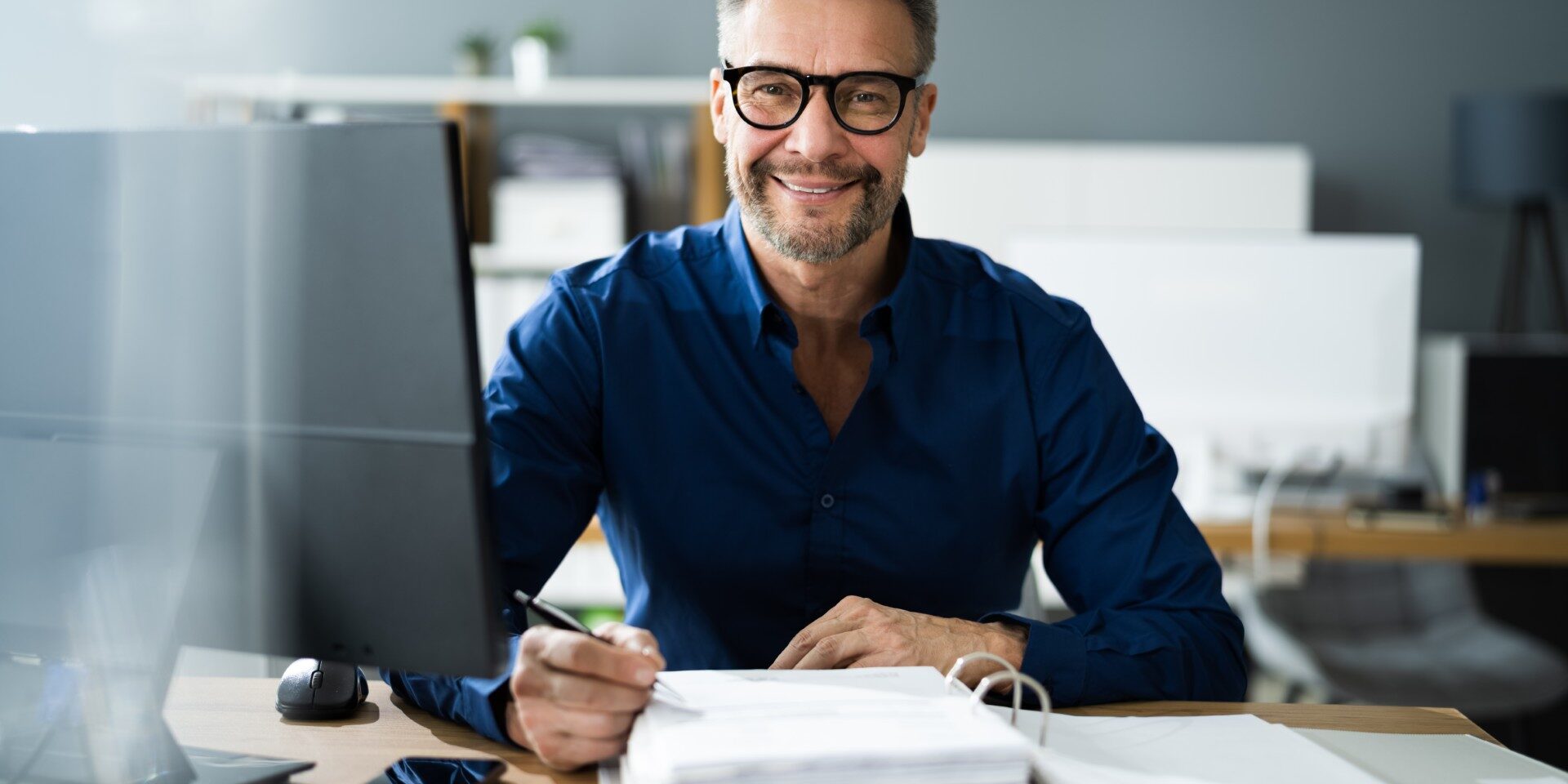 Tax Accountant Advisor Man Doing Accounting Tax Accountant Advisor Man Doing Sales Invoice Accounting